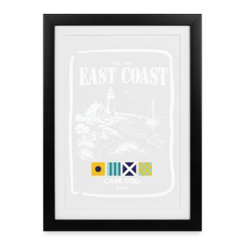 Cape Cod East Coast: Lighthouse and Shoreline - Framed poster (27 × 37 cm) - black - Front