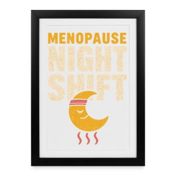 Cadeau d’humour pour les sueurs nocturnes de la ménopause - Affiche encadrée (27 × 37 cm) - noir - Devant