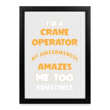 Crane operator crane - Framed poster (27 × 37 cm) - black - Front