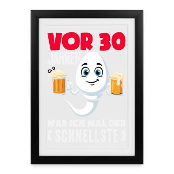 Vor 30 Jahren Der Schnellste - Gerahmtes Poster (27 × 37 cm) - Schwarz - Vorne