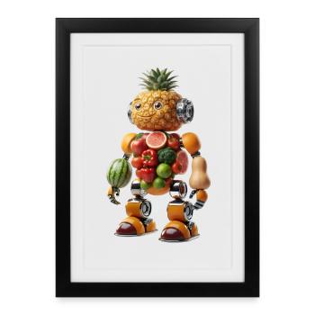 Pineapple RoboFruit - Framed poster (27 × 37 cm) - black - Front