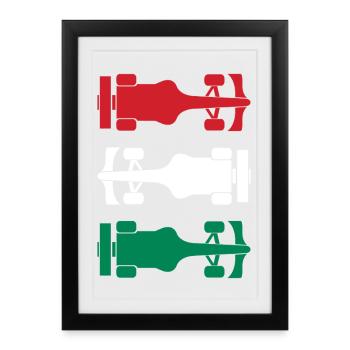 Formule Hongrie Formel Racing Ungarn - Affiche encadrée (27 × 37 cm) - noir - Devant