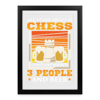 Chess Chess Player Chessboard - Framed poster (27 × 37 cm) - black - Front