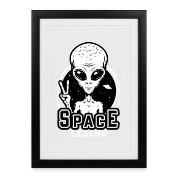 Alien Space – Sci-Fi Retro Weltraum Design - Framed poster (27 × 37 cm) - black - Front