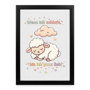 Baby schläft - Gerahmtes Poster (27 × 37 cm) - Schwarz - Vorne