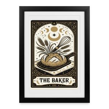 Der Bäcker Tarot Stil - Gerahmtes Poster (27 × 37 cm) - Schwarz - Vorne