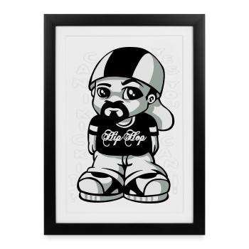 Hip hop fan - Framed poster (27 × 37 cm) - black - Front