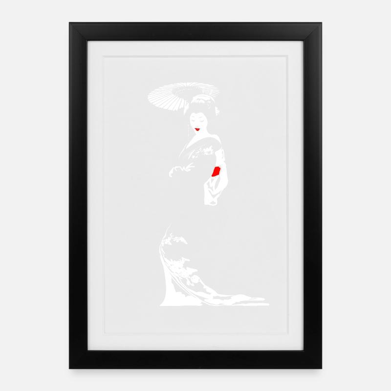 Geisha - Framed poster (27 × 37 cm) - black