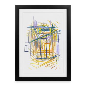 Croquis d’architecture - Affiche encadrée (27 × 37 cm) - noir - Devant