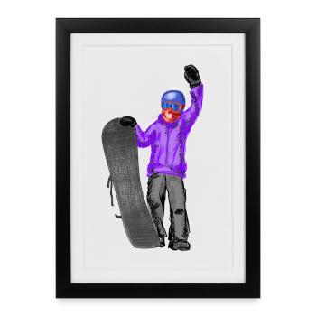 snowboarder - Framed poster (27 × 37 cm) - black - Front
