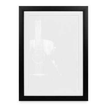 Guitare - Affiche encadrée (27 × 37 cm) - noir - Devant