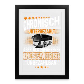 Busfahrer - Gerahmtes Poster (27 × 37 cm) - Schwarz - Vorne
