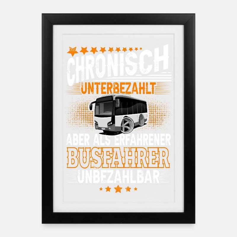 Busfahrer - Gerahmtes Poster (27 × 37 cm) - Schwarz
