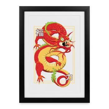 Dragon Chinois - Affiche encadrée (27 × 37 cm) - noir - Devant