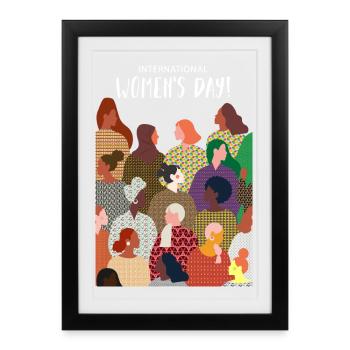 Journée internationale de la femme | 8mars - Affiche encadrée (27 × 37 cm) - noir - Devant