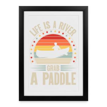 Canoë Canoéiste Canoéiste Canoéiste - Affiche encadrée (27 × 37 cm) - noir - Devant