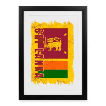 Sri Lanka Flag - Framed poster (27 × 37 cm) - black - Front