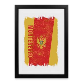 Drapeau du Monténégro - Affiche encadrée (27 × 37 cm) - noir - Devant