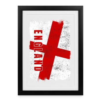 Drapeau de l'Angleterre - Affiche encadrée (27 × 37 cm) - noir - Devant