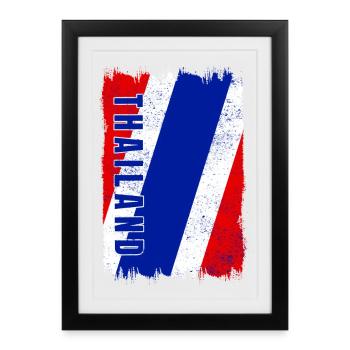 drapeau de la Thaïlande - Affiche encadrée (27 × 37 cm) - noir - Devant