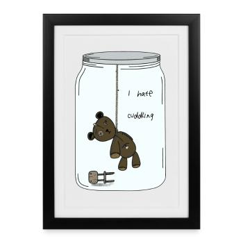 I hate cuddlIng - Framed poster (27 × 37 cm) - black - Front
