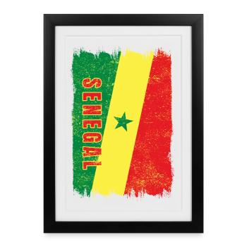 Drapeau du Sénégal - Affiche encadrée (27 × 37 cm) - noir - Devant