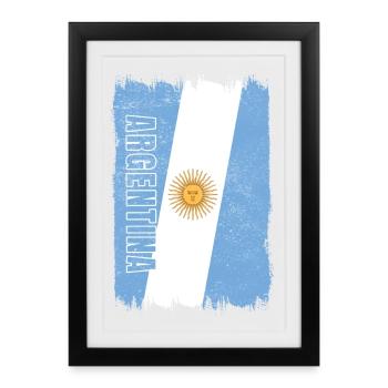 Drapeau Argentine - Affiche encadrée (27 × 37 cm) - noir - Devant