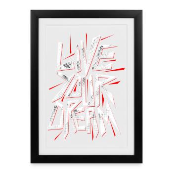 Devise de la vie : Aimez votre rêve - Affiche encadrée (27 × 37 cm) - noir - Devant