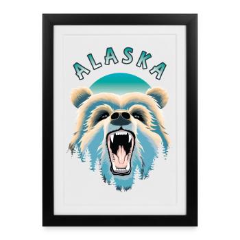 Alaskan Wild Bear - Framed poster (27 × 37 cm) - black - Front