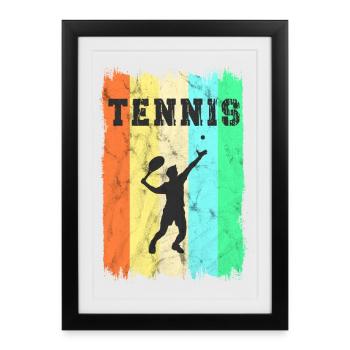 Tennis vintage design - Framed poster (27 × 37 cm) - black - Front