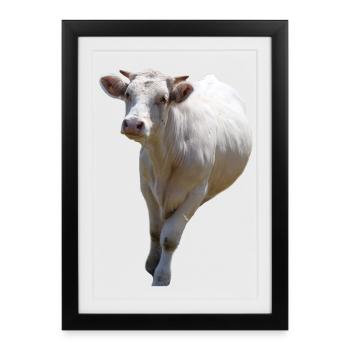 Personalized Cow T-Shirt Gift for Farmers - Framed poster (27 × 37 cm) - black - Front