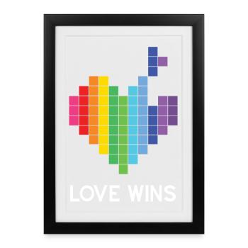 Mois de la fierté LGBT - L’amour gagne - Affiche encadrée (27 × 37 cm) - noir - Devant
