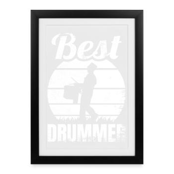Best Drum Player - Framed poster (27 × 37 cm) - black - Front