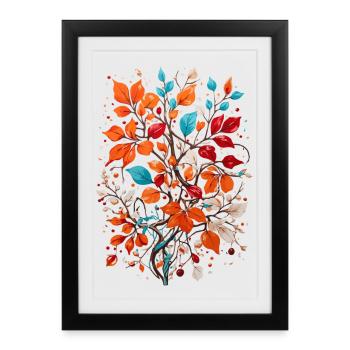 Fleurs aux noix - Affiche encadrée (27 × 37 cm) - noir - Devant