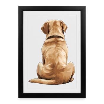 Labrador Retriever - Affiche encadrée (27 × 37 cm) - noir - Devant