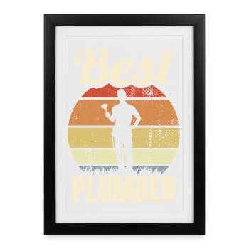 Best Plumber - Framed poster (27 × 37 cm) - black - Front
