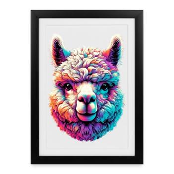 Alpaca - Framed poster (27 × 37 cm) - black - Front
