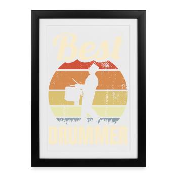 Best Drummer - Framed poster (27 × 37 cm) - black - Front