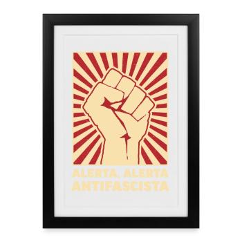 Alerta Alerta Antifascista AFA Antifa 161 - Affiche encadrée (27 × 37 cm) - noir - Devant