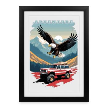Adventure Tour USA - Framed poster (27 × 37 cm) - black - Front