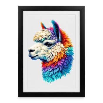 Alpaca - Framed poster (27 × 37 cm) - black - Front