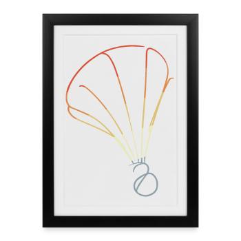 Retro Shuttlecock Sketch - Framed poster (27 × 37 cm) - black - Front