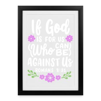 Christlicher Bibelvers Religiös - Gerahmtes Poster (27 × 37 cm) - Schwarz - Vorne