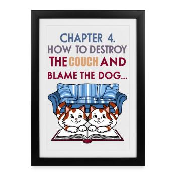 Des chats intelligents - Affiche encadrée (27 × 37 cm) - noir - Devant