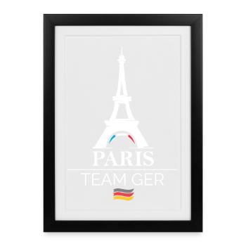 paris team allemagne Sports Athlete Games Icône Logo - Affiche encadrée (27 × 37 cm) - noir - Devant