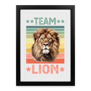 Lion - Framed poster (27 × 37 cm) - black - Front
