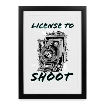 Licence pour prendre des photos - Affiche encadrée (27 × 37 cm) - noir - Devant