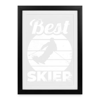 Meilleur skieur - Affiche encadrée (27 × 37 cm) - noir - Devant
