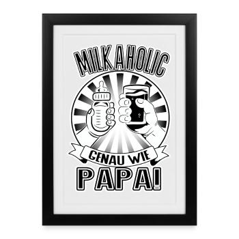Milkaholic – Greetings from Dad! - Framed poster (27 × 37 cm) - black - Front