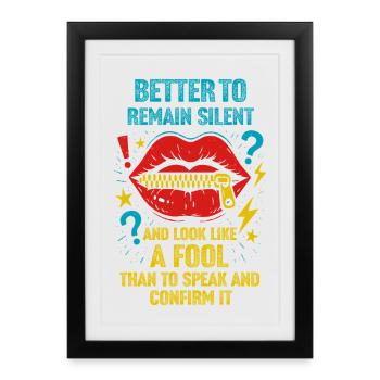 T-shirt à message graphique audacieux - Affiche encadrée (27 × 37 cm) - noir - Devant